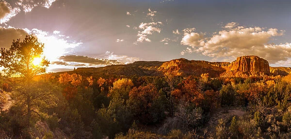 Sunset and fall colors. New Mexico