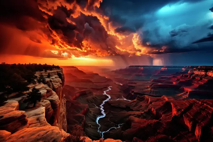 Framed Print : Sunset over Grand Canyon. (AI Generated) Framed Print : Sunset over Grand Canyon. (AI Generated)