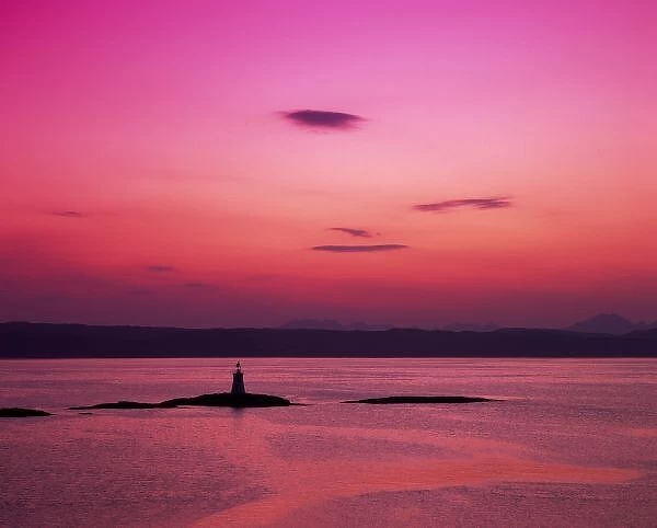 Sunset over Isle of Skye, from Mallaig, Highlands, Scotland