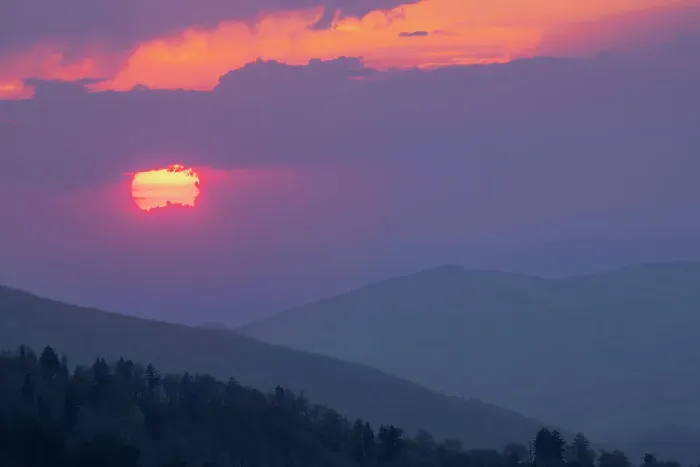 Framed Print : Sunset from Morton Overlook, Great Smoky Mountains National Park, North Carolina Framed Print : Sunset from Morton Overlook, Great Smoky Mountains National Park, North Carolina