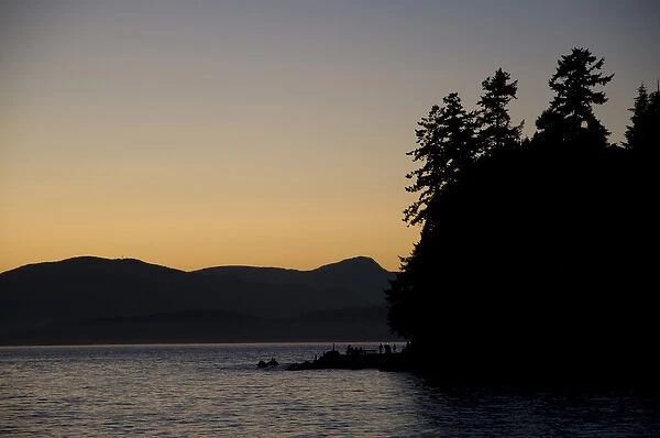 Sunset off Stanley Park in the West End of Vancouver, BC, Canada