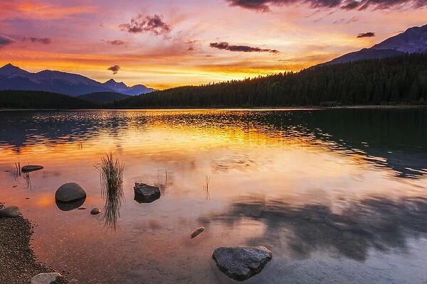 Sunset at Patricia Lake, Jasper National Park, Alberta, Canada