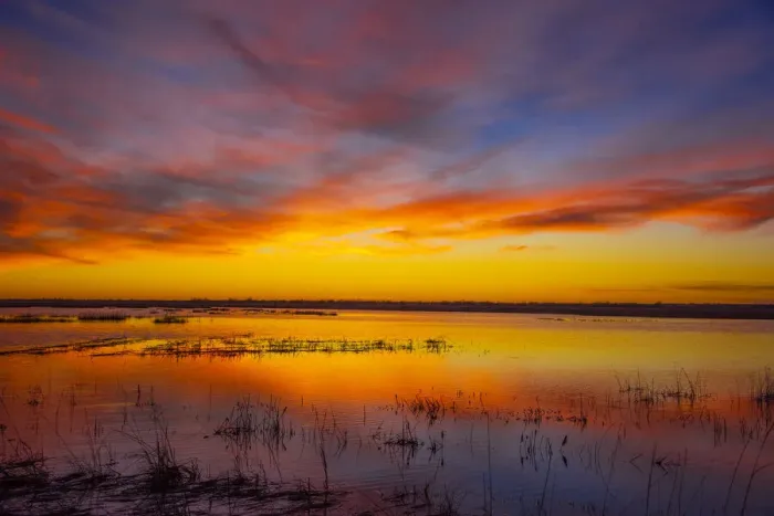 Framed Print : Sunset at Quivira National Game Refuge