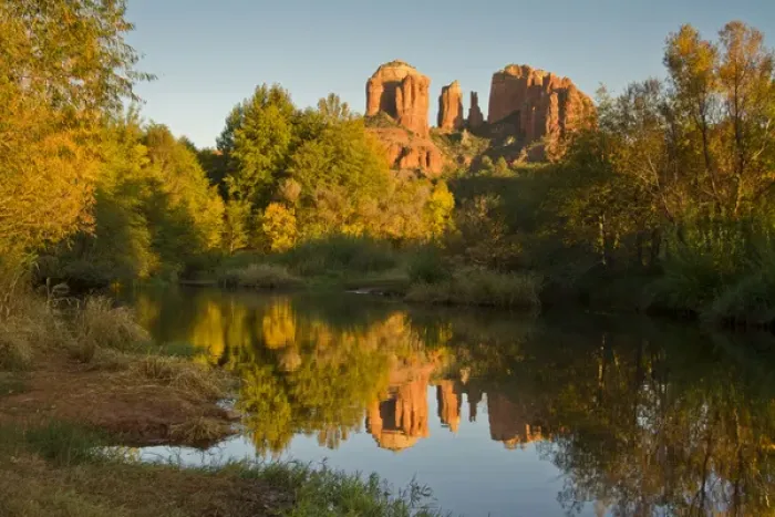 Framed Print : sunset; reflections; Oak Crek; Cathedral Rock; Red Rock Crossing; Crescent Moon Recreation Framed Print : sunset; reflections; Oak Crek; Cathedral Rock; Red Rock Crossing; Crescent Moon Recreation