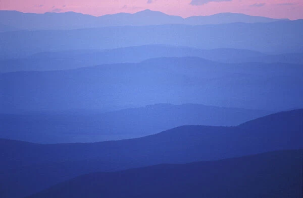 Sunset as seen from Lakes of the Clouds Hut in the White Mountains of NH. Lakes of the Clouds