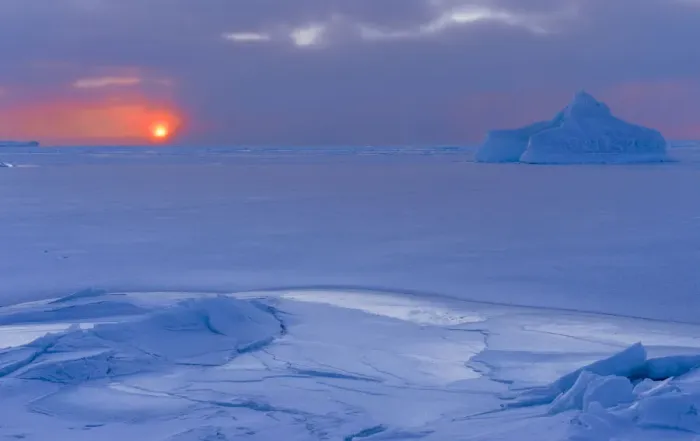 Framed Print : Sunset at the shore of frozen Disko Bay during winter, West Greenland, Denmark Framed Print : Sunset at the shore of frozen Disko Bay during winter, West Greenland, Denmark