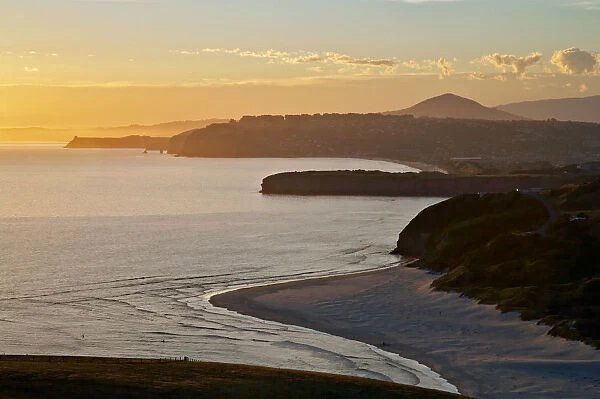 Sunset over Smaills Beach, Dunedin, South Island, New Zealand