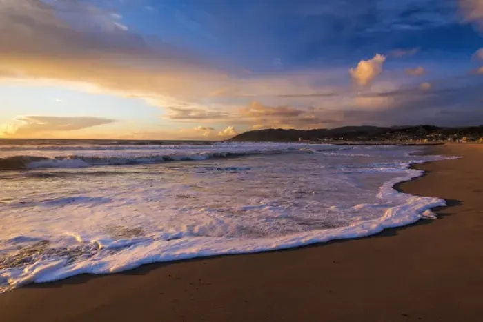 Framed Print : Sunset and surf, Ventura, California USA Framed Print : Sunset and surf, Ventura, California USA