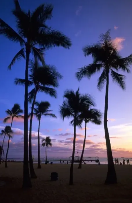 Framed Print : Sunset on Waikiki beach Oahu, Hawaii, USA Framed Print : Sunset on Waikiki beach Oahu, Hawaii, USA