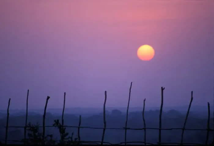 Framed Print : Sunsets over the fields surrounding a Karo village in the Omo river area, Ethiopia Framed Print : Sunsets over the fields surrounding a Karo village in the Omo river area, Ethiopia