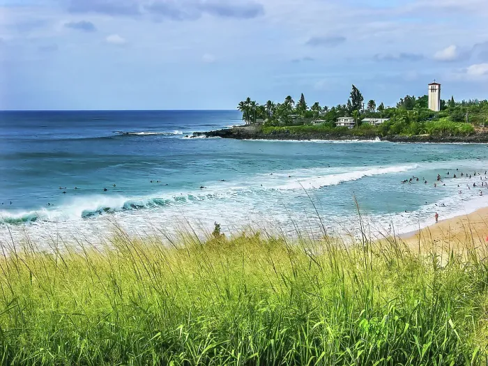 Framed Print : Surfers Waimea Bay North Shore, Oahu, Hawaii. Waimea is relatively flat until the winter months Framed Print : Surfers Waimea Bay North Shore, Oahu, Hawaii. Waimea is relatively flat until the winter months