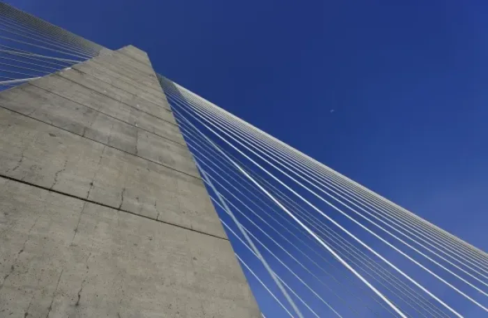 Framed Print : Suspension details of Arthur Ravenel Jr. Bridge, Charleston, South Carolina. Also