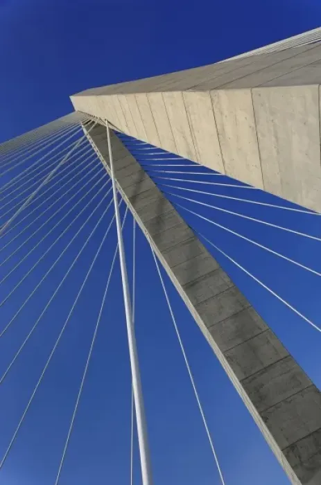 Framed Print : Suspension details of Arthur Ravenel Jr. Bridge, Charleston, South Carolina. Also