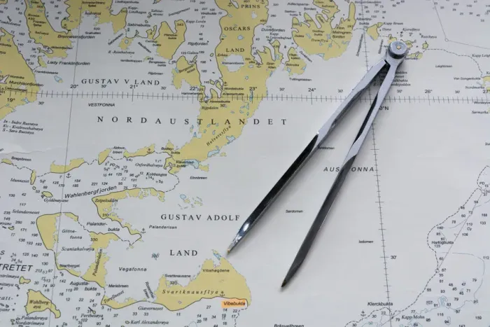 Framed Print : Svalbard Islands maritime map Framed Print : Svalbard Islands maritime map
