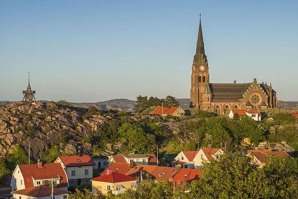 Sweden, Bohuslan, Lysekil, high angle view of the Lysekil church