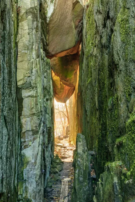 Framed Print : Sweden, Bohuslan Province. Path through wedged rocks near Uddevalla Framed Print : Sweden, Bohuslan Province. Path through wedged rocks near Uddevalla