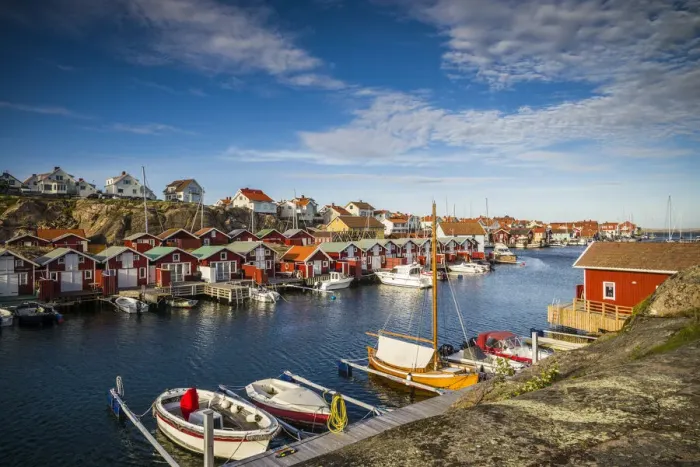 Framed Print : Sweden, Bohuslan, Smogen, Smogenbryggan, antique boat houses and fishing shacks Framed Print : Sweden, Bohuslan, Smogen, Smogenbryggan, antique boat houses and fishing shacks