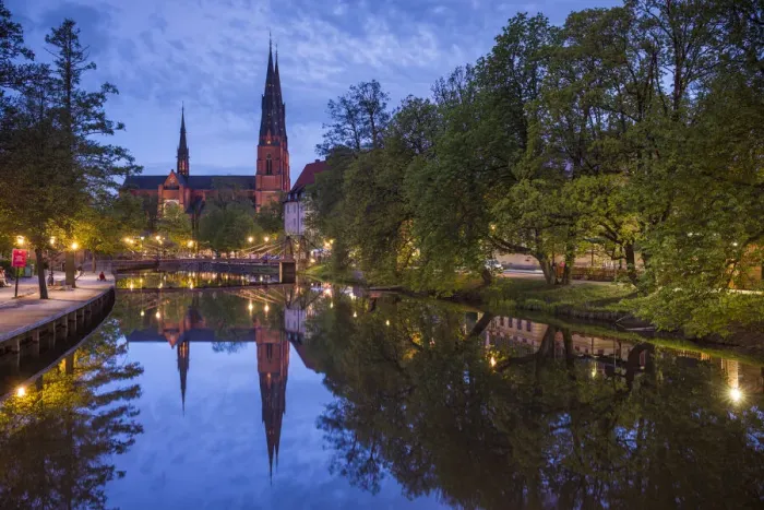 Framed Print : Sweden, Central Sweden, Uppsala, Domkyrka Cathedral, reflection Framed Print : Sweden, Central Sweden, Uppsala, Domkyrka Cathedral, reflection
