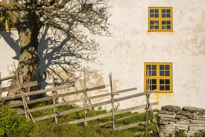 Framed Print : Sweden, Gotland Island, Fleringe, exterior farm