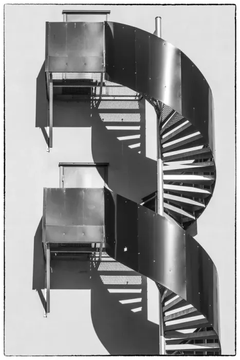 Framed Print : Sweden, Norrkoping, early Swedish industrial town, circular staircase