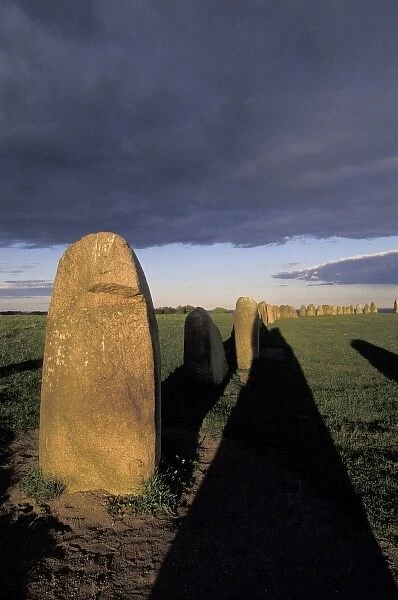 Sweden, Scania, Kaseberga. Ales Stenar, viking burial ground