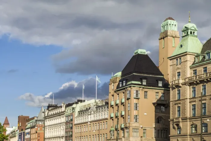 Framed Print : Sweden, Scania, Malmo, buildings along Norra Vallgatan street (Editorial Use Only)
