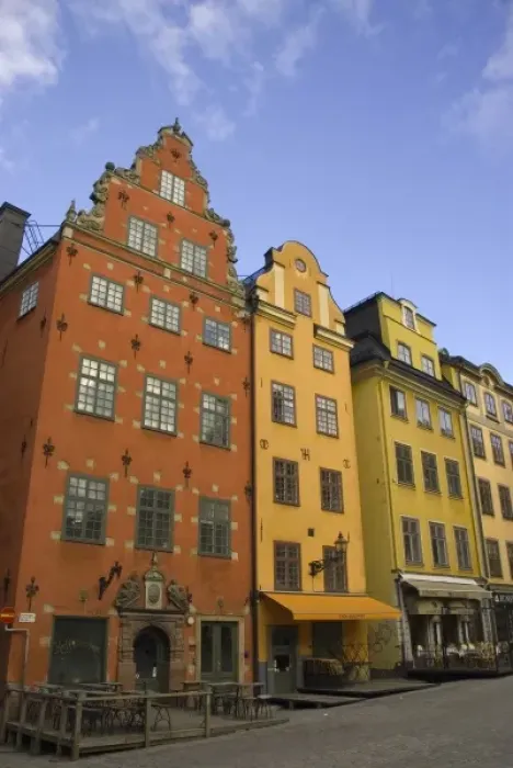 Framed Print : Sweden. Stockholm. Gamla Stan. Colorful buildings lining the Stortorget Framed Print : Sweden. Stockholm. Gamla Stan. Colorful buildings lining the Stortorget