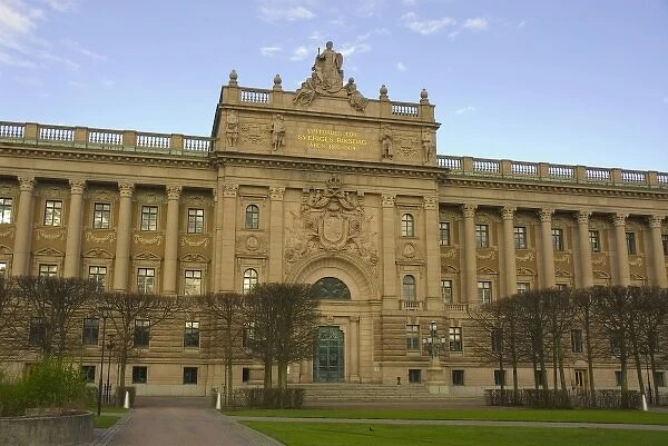 Sweden, Stockholm, Gamla Stan. The Riksdaghuset (Parliament) building
