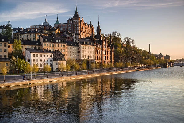 Sweden, Stockholm, view towards Sodermalm neighborhood, sunset (Editorial Use Only)