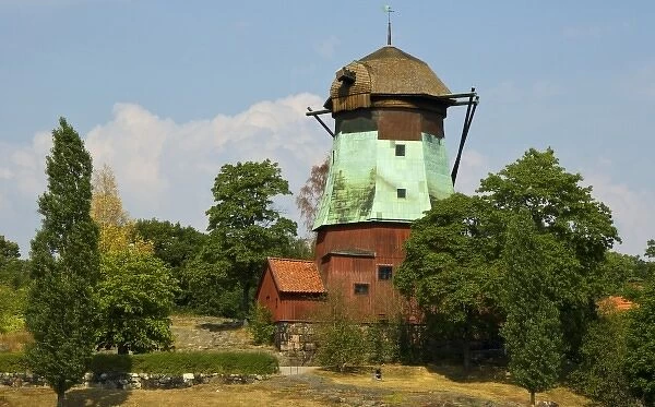 Sweden, Stockholm. Windmill on Skansen, an open-air museum island