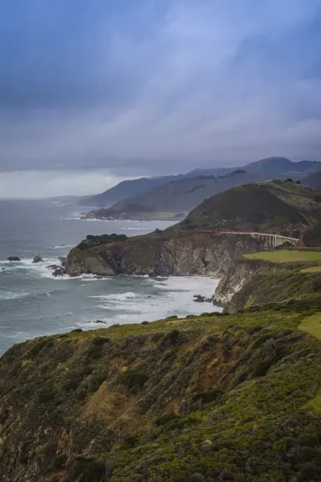 Framed Print : Sweeping view of the Big Sur coastline with Bixby Bridge