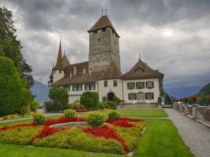 Framed Print : Switzerland, Bern Canton, Spiez, Spiez Castle