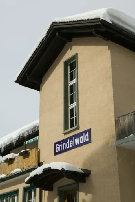 Framed Print : SWITZERLAND-Bern-GRINDELWALD: Grindelwald Train Station  /  Winter