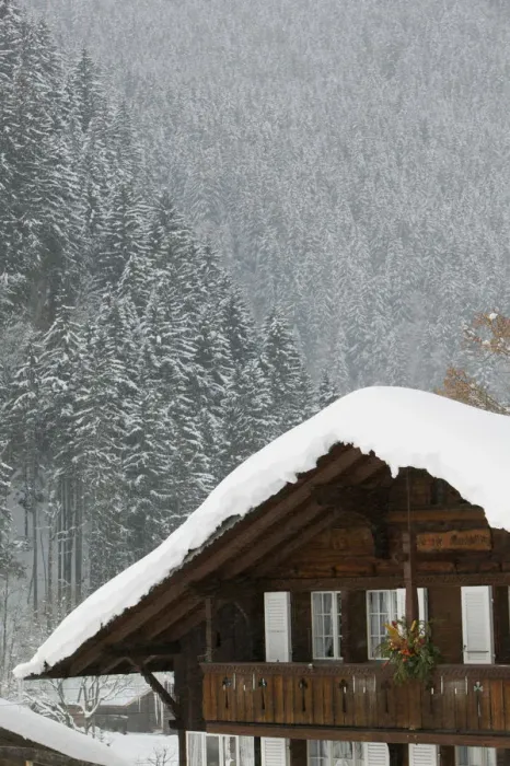 Framed Print : SWITZERLAND-Bern-GRINDELWALD: Ski Chalet / Winter Framed Print : SWITZERLAND-Bern-GRINDELWALD: Ski Chalet / Winter