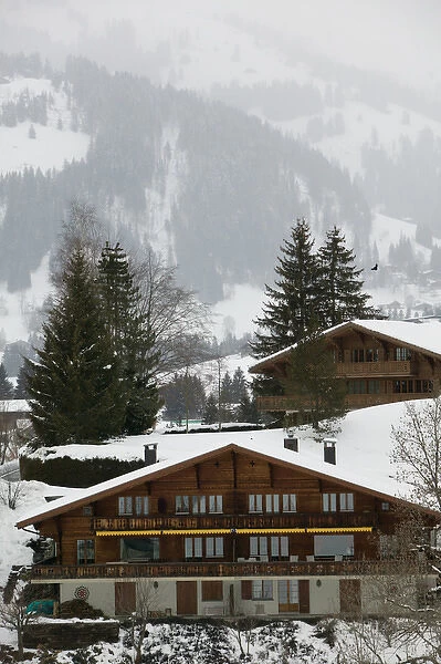 SWITZERLAND-Bern-GSTaD: Ski Chalet Details  /  Winter