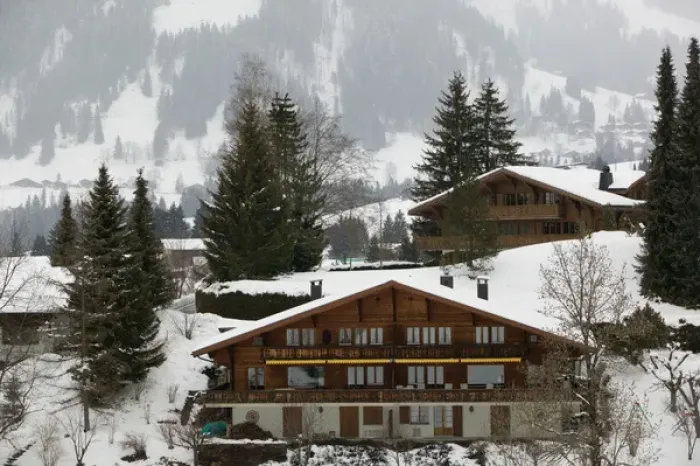 Framed Print : SWITZERLAND-Bern-GSTaD: Ski Chalet Details / Winter Framed Print : SWITZERLAND-Bern-GSTaD: Ski Chalet Details / Winter