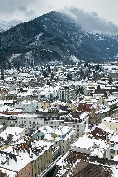 SWITZERLAND-Bern-INTERLAKEN: Town View from Metropole Hotel  /  Daytime  /  Winter