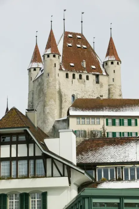 Framed Print : SWITZERLAND-Bern-THUN: Schloss Thun: Town Castle (12th century)  /  Winter