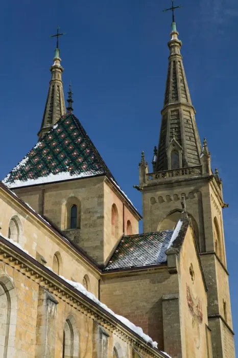 Framed Print : SWITZERLAND-NEUCHATEL: Collegiale Church (16th century) / Winter Framed Print : SWITZERLAND-NEUCHATEL: Collegiale Church (16th century) / Winter
