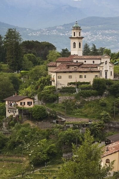 Switzerland, Ticino Canton, Carabbia. Town church