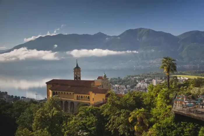Framed Print : SWITZERLAND, Ticino Canton, Locarno. Madonna del Sasso church, morning Framed Print : SWITZERLAND, Ticino Canton, Locarno. Madonna del Sasso church, morning