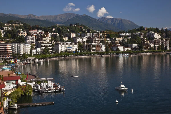 SWITZERLAND, Ticino Canton, Lugano. Lakefront by Riva Caccia, morning