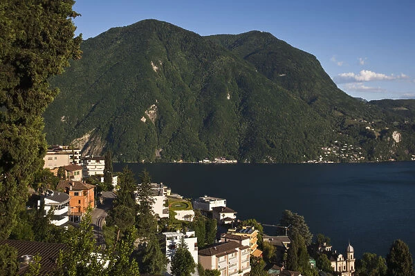 SWITZERLAND, Ticino Canton, Lugano. View from Parco San Michele