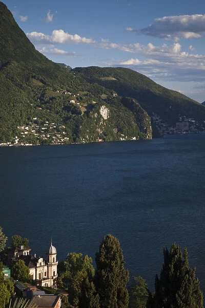 SWITZERLAND, Ticino Canton, Lugano. View from Parco San Michele