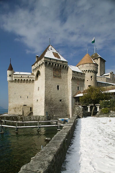 SWITZERLAND-(Vaud)-Swiss Riviera-MONTREUX: Chateau de Chillon (13th century)(Made