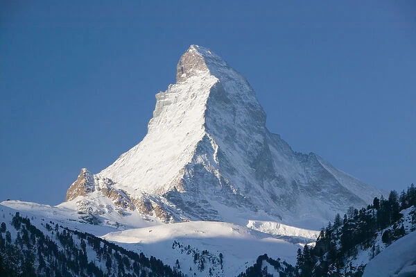 SWITZERLAND-Wallis  /  Valais-ZERMATT: The Matterhorn  /  Morning  /  Winter