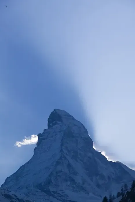 Framed Print : SWITZERLAND-Wallis  /  Valais-ZERMATT: Sunset light behind the Matterhorn  /  Winter