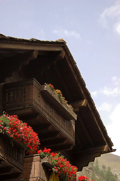 05. Switzerland, Zermatt, chalet with flowers