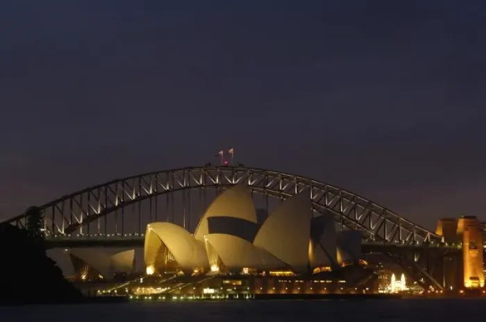 Framed Print : Sydney Opera House with Sydney Harbour Bridge at night. Sydney NSW AUSTRALIA Framed Print : Sydney Opera House with Sydney Harbour Bridge at night. Sydney NSW AUSTRALIA