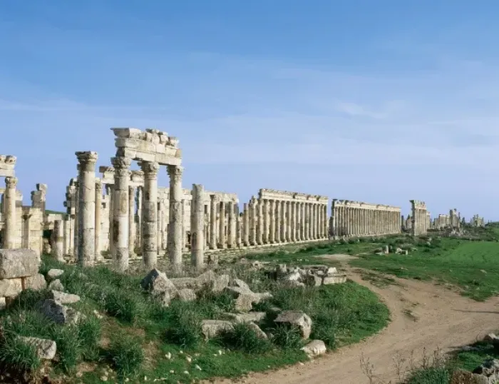 Framed Print : SYRIA. APAMEA (Afamia). Colonnade in Cardo Maximus Avenue